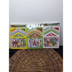 Vintage Christmas Puzzles 35-Piece Jigsaw Puzzles New In Packaging